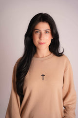Cross Crewnecks - Tan